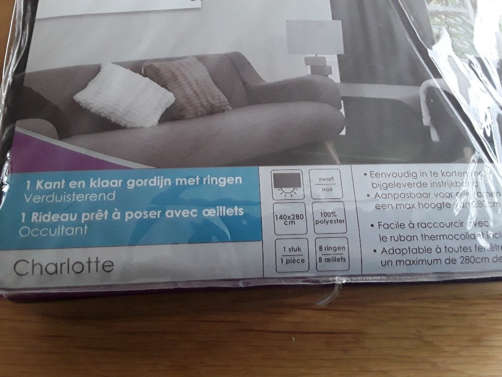 KANT EN KLAAR VERDUISTERINGS GORDIJN ZWART, Met ringen, Zwart, Nieuw, Ophalen of Verzenden
