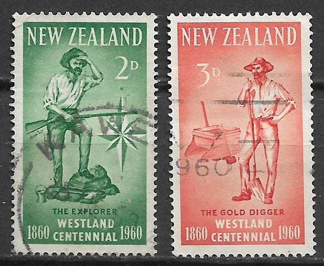 New Zealand 1960 100jr Westland provincie, Ophalen of Verzenden, Gestempeld