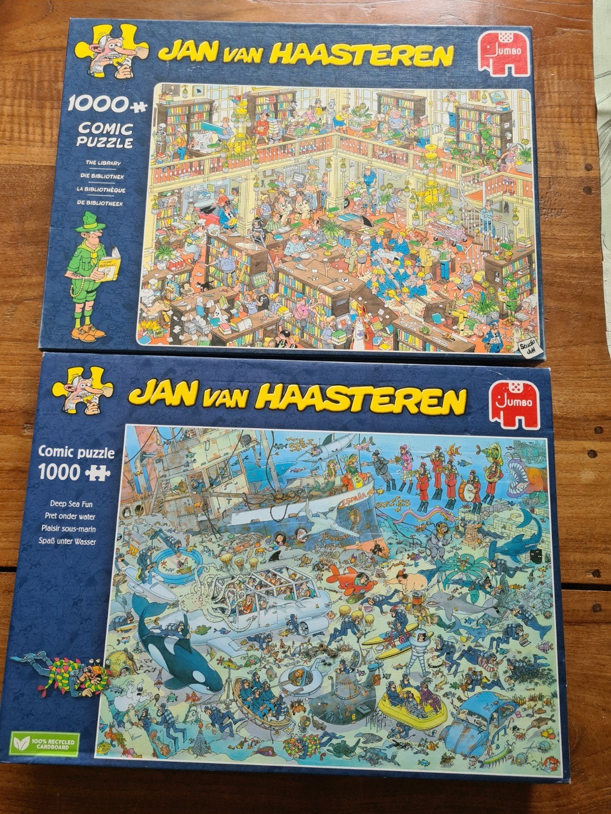 2 x jan van haasteren puzzels, Ophalen of Verzenden, 500 t/m 1500 stukjes, Zo goed als nieuw