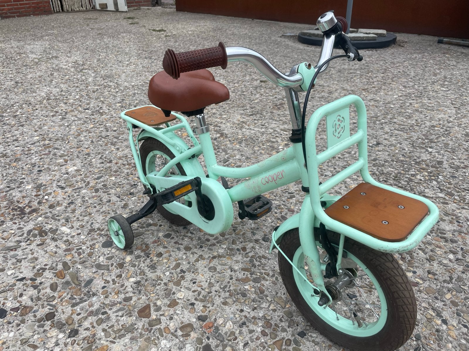 Popal Cooper kinderfiets 12,5 inch met zijwieltjes, Ophalen, Terugtraprem, Zijwieltjes, Gebruikt