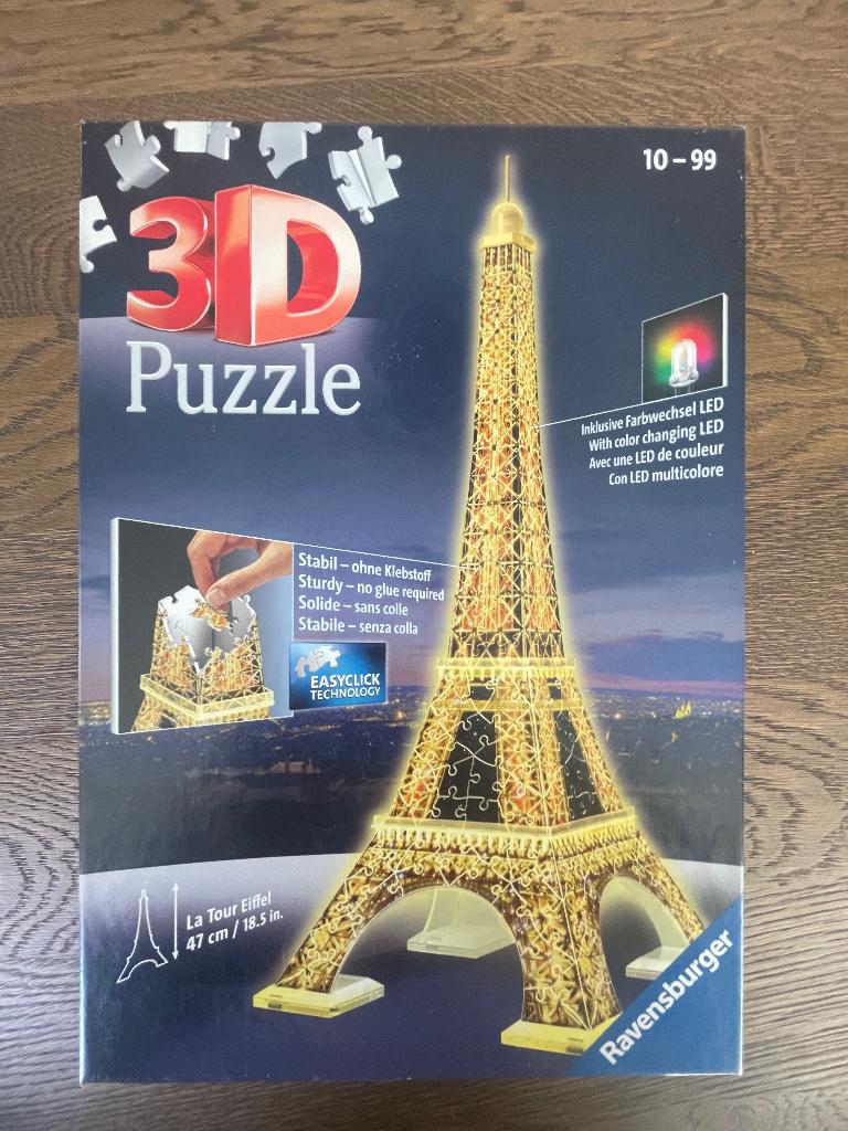 3D Eiffeltoren puzzle, Ophalen of Verzenden, Minder dan 500 stukjes, Gebruikt, Rubik's of 3D-puzzel