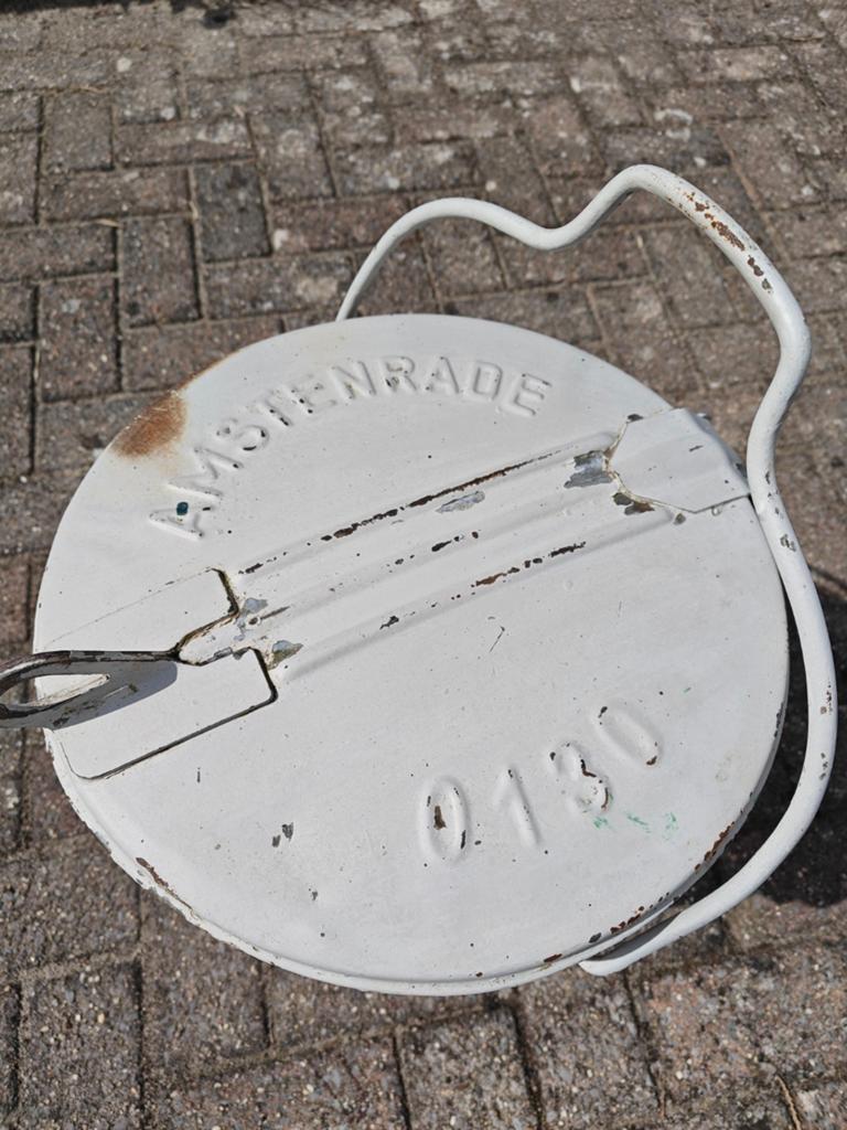 Mooie vintage afvalemmer, Ophalen, Gebruikt, Minder dan 30 cm, Rond