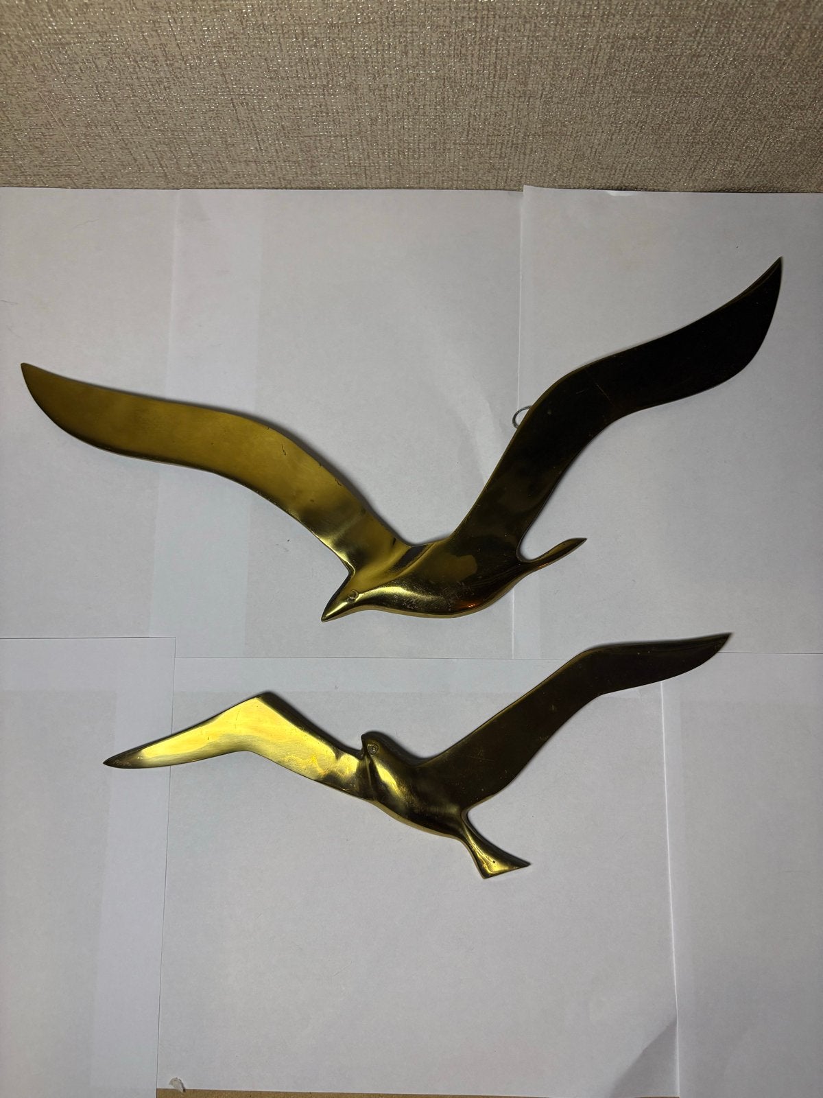 Vintage Messing Wandvogels - Set van 2 (Jaren '60/'70), Ophalen of Verzenden, Koper