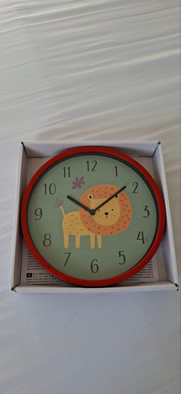 Leuke kinderklok met leeuw design voor de kinderkamer, Ophalen, Analoog, Nieuw, Modern