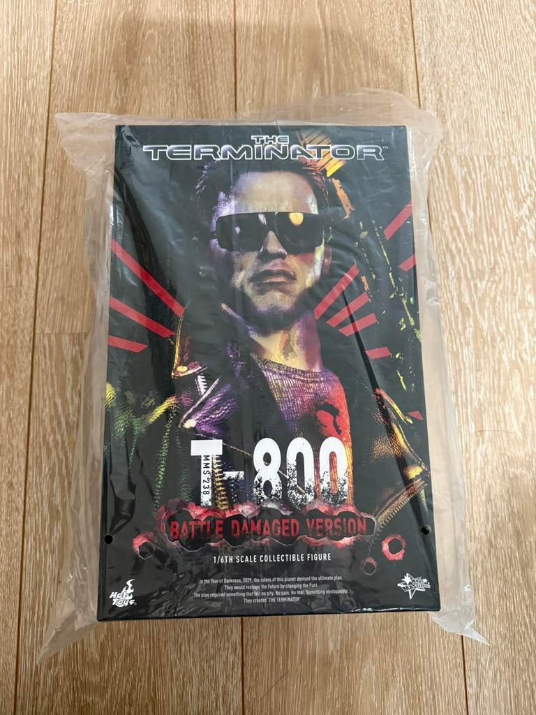 Hot toys MMS238 The Terminator T800 Battle Damaged Version, Ophalen of Verzenden, Zo goed als nieuw, Film, Beeldje, Replica of Model