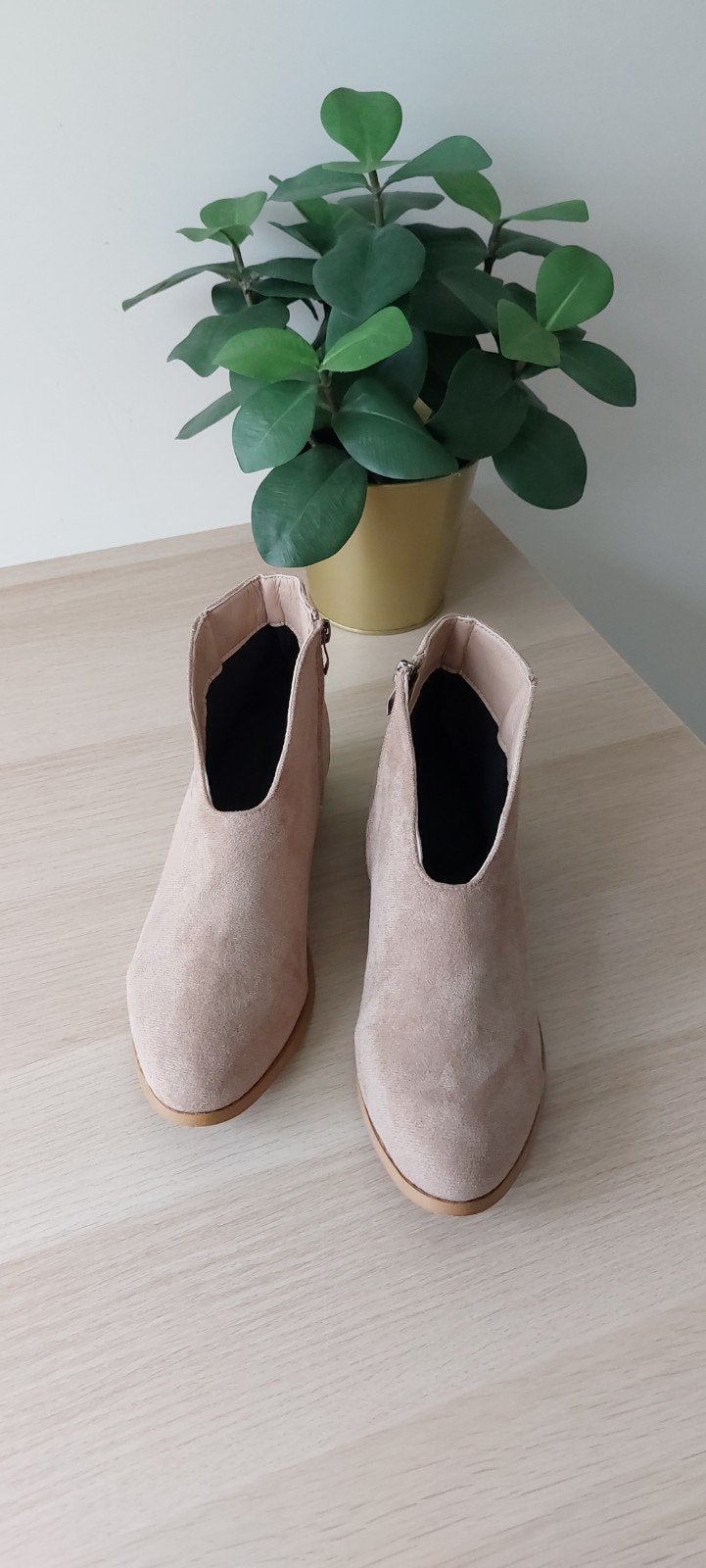 Beige enkellaarsjes - Shein - Maat 40, Kleding | Dames, Schoenen, Beige, Lage of Enkellaarzen, Ophalen of Verzenden, Zo goed als nieuw