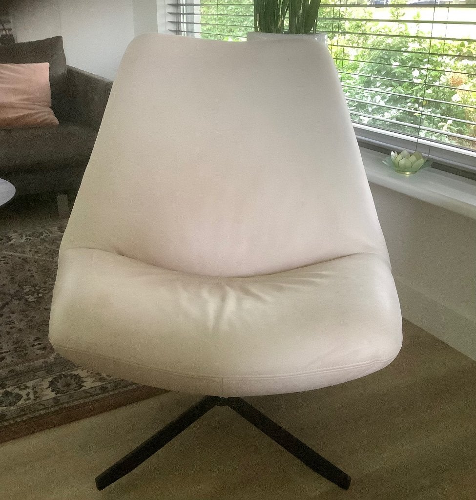 Leren draaistoel/ fauteuil (kuipstoel), Ophalen, Gebruikt, Modern, 50 tot 75 cm