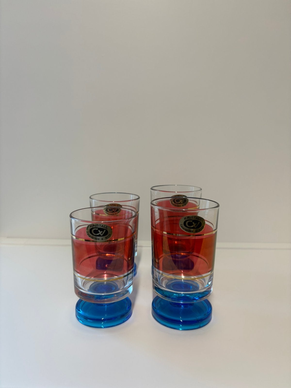 Vintage Italiaanse kristallen glazen op pootjes, Verzamelen, Glas en Borrelglaasjes, *, Gebruikt, Verzenden, *