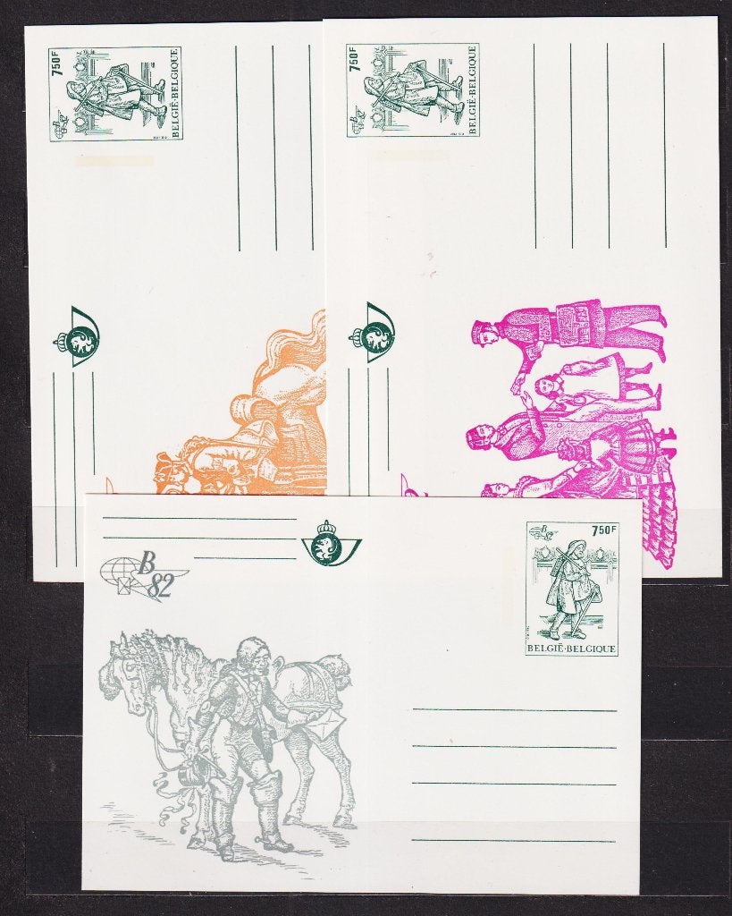 België 1982 Geïllustreerde briefkaarten BK28-BK33 ** + extra, Ophalen, Postfris, Postfris