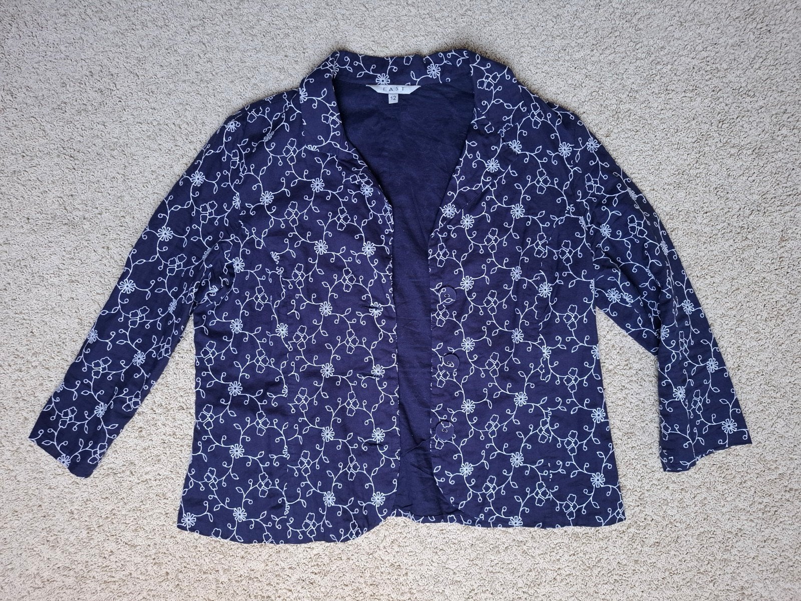 Donkerblauw jasje, 100% katoen, maat M, Maat 38/40 (M), Blauw, East, Ophalen of Verzenden