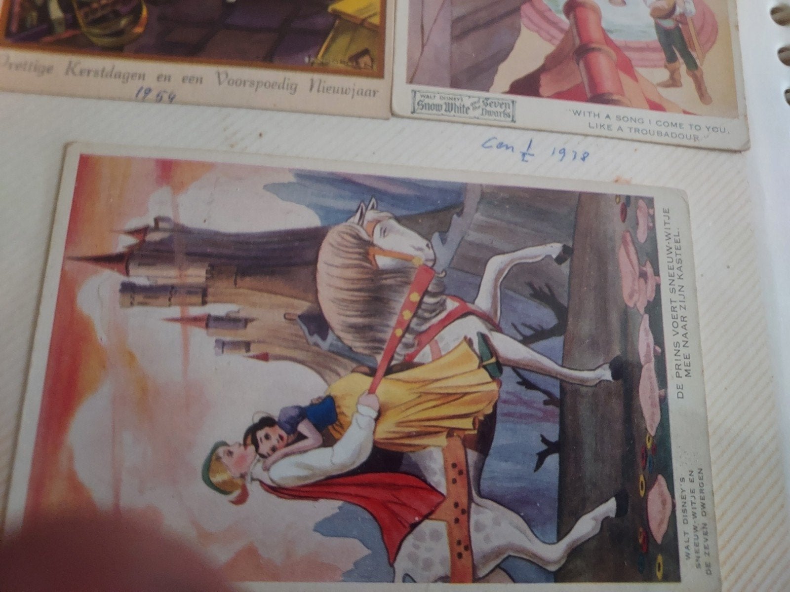 Vintage Disney Sneeuwwitje en Kerstkaarten (1938-1954), Ophalen of Verzenden, 1920 tot 1940, Gelopen