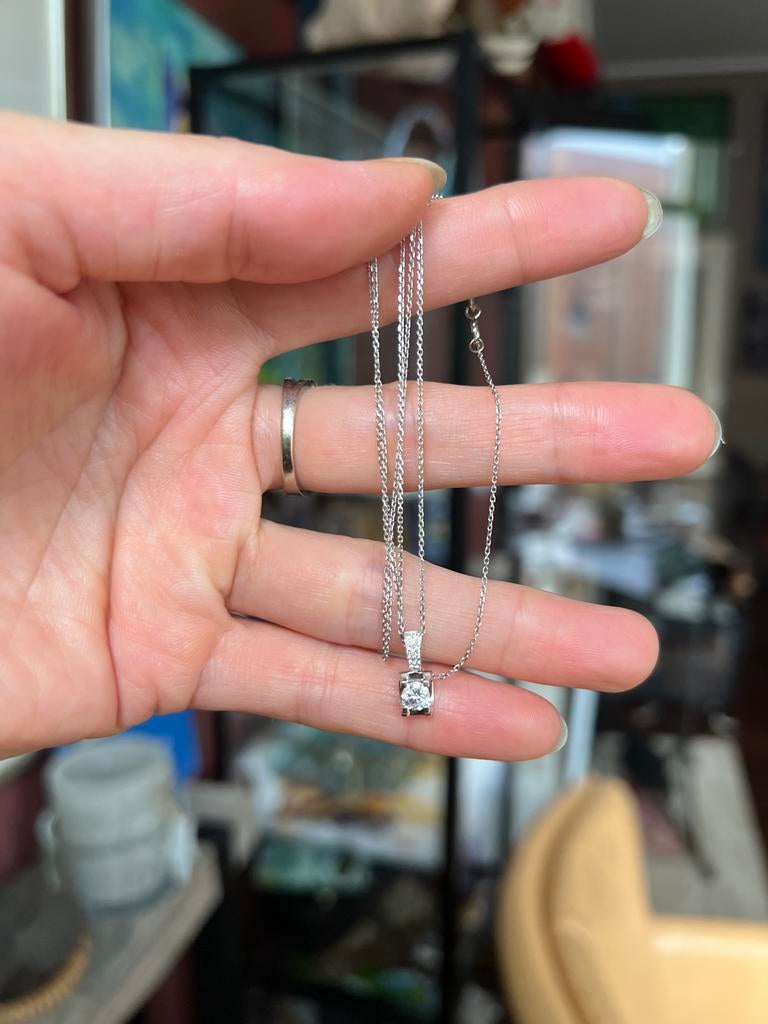 18k Gouden Ketting met Natuurlijke Diamanten - 0.35ct E VVS, Wit, Nieuw, Ophalen of Verzenden, Met edelsteen