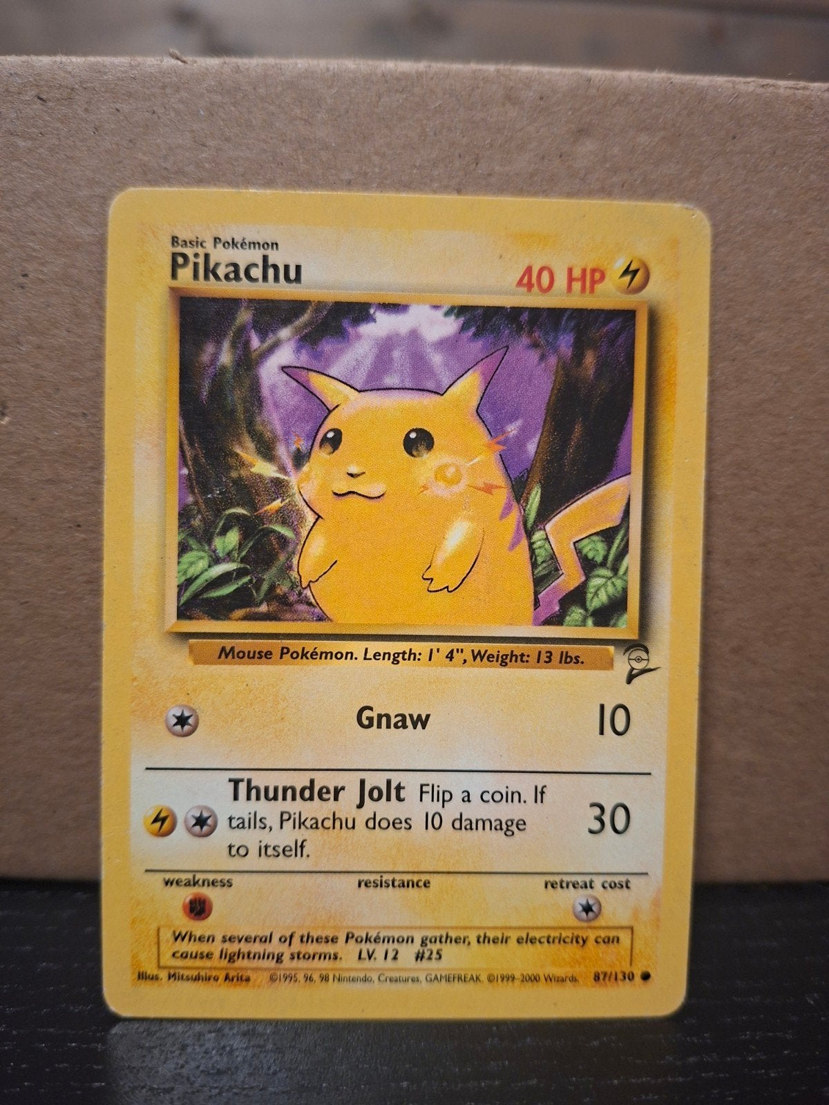 Pikachu 87/130 MP Pokémon Kaart, Hobby en Vrije tijd, Ophalen of Verzenden, Gebruikt, Losse kaart