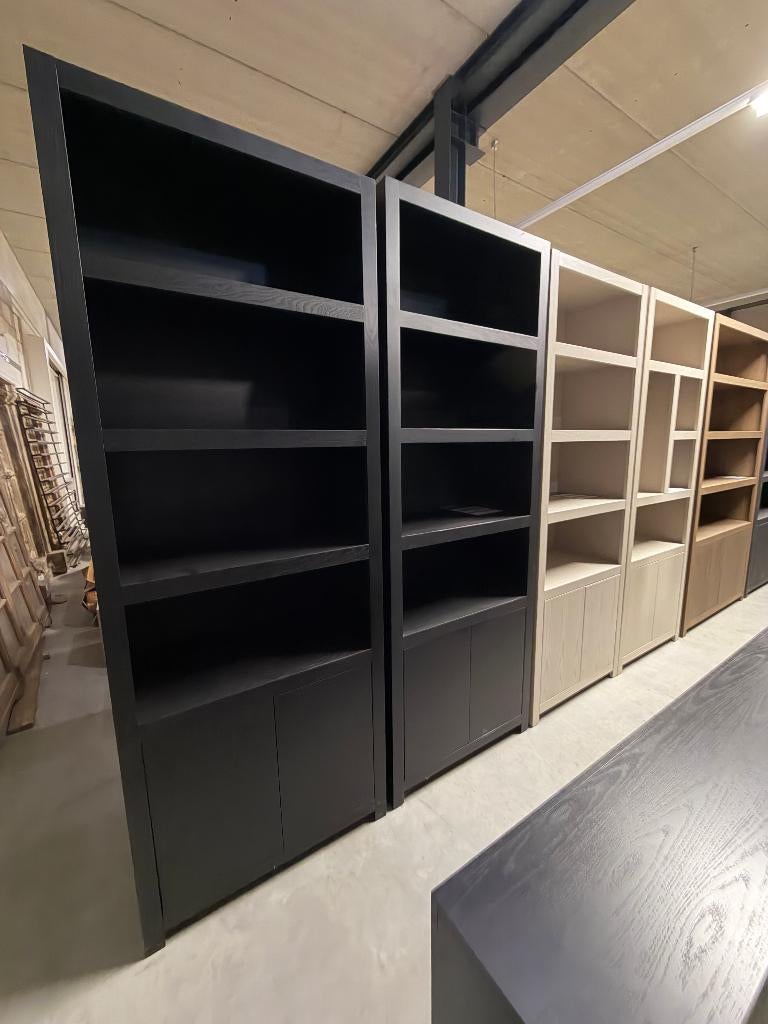 Vakkenkast zwart eiken fineer hotel chique 80x220cm, 200 cm of meer, 25 tot 50 cm, 50 tot 100 cm, Ophalen of Verzenden