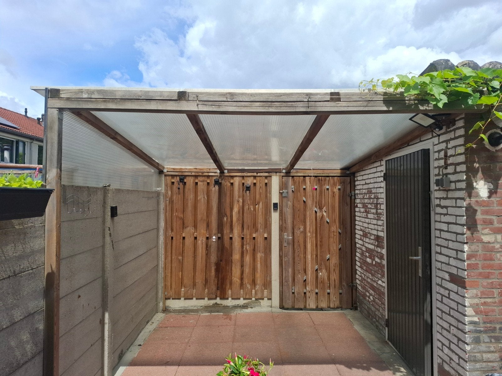 Veranda overkapping hardhout, Tuin en Terras, Overkappingen, Ophalen, Gebruikt, Veranda
