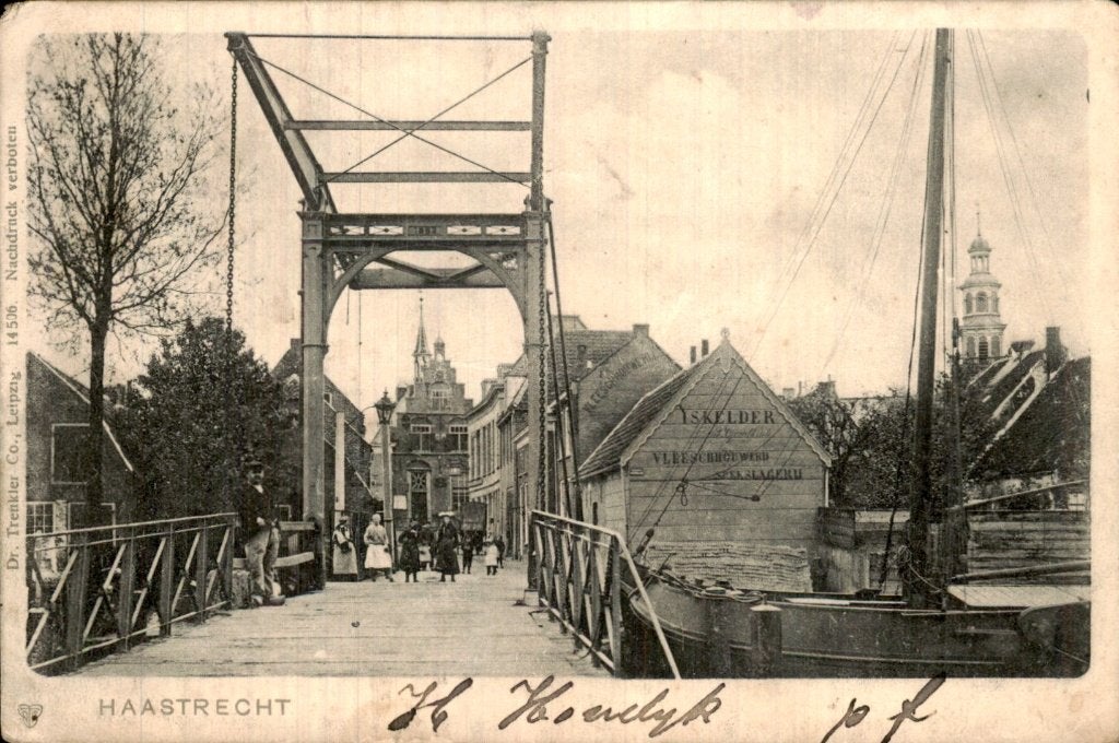 Haastrecht - Ophaalbrug - Straatzicht, Ophalen of Verzenden, Voor 1920, Gelopen, Zuid-Holland