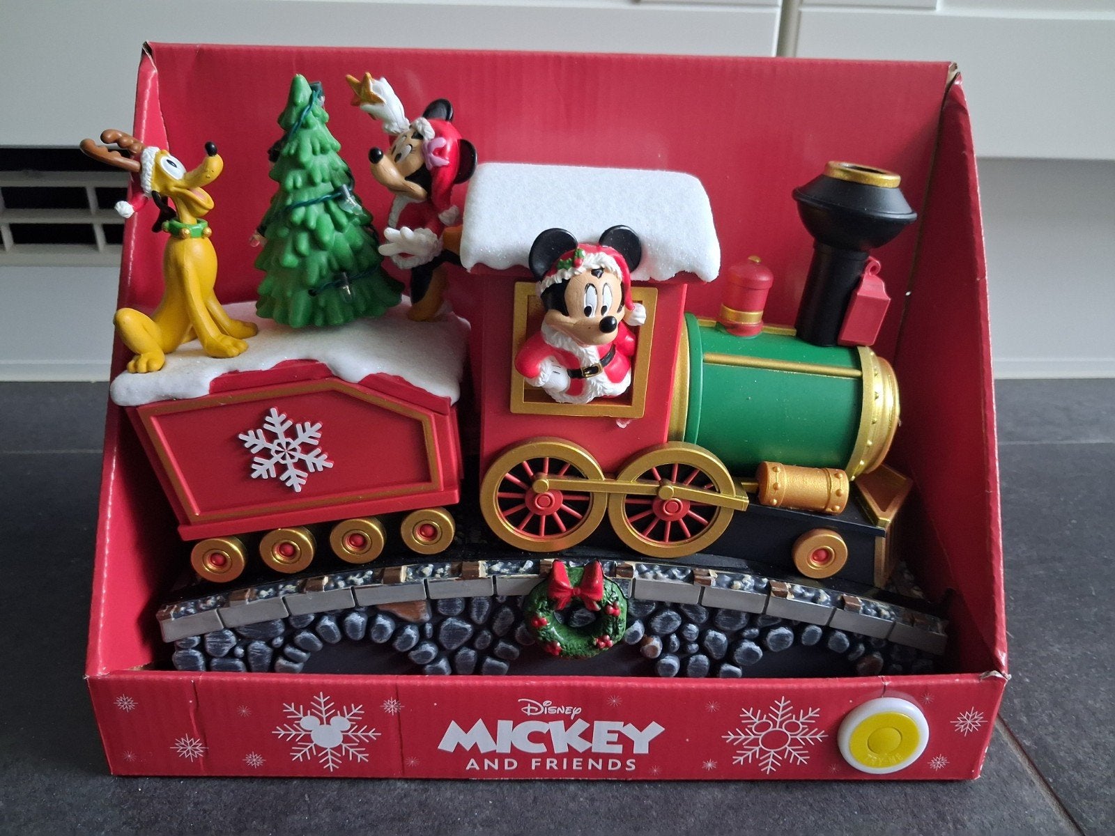 Disney kerst beeld trein met licht en geluid, Ophalen of Verzenden, Nieuw
