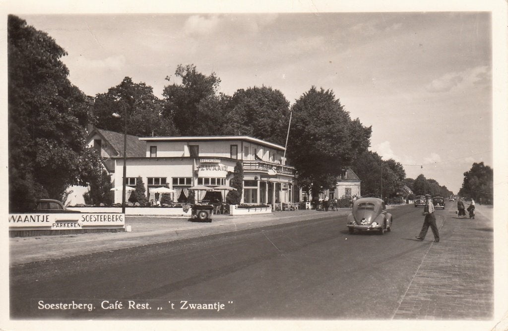 Soesterberg  -  Café Rest. 't Zwaantje , 1960       =0018=, Verzamelen, Ophalen of Verzenden, 1960 tot 1980, Gelopen, Utrecht