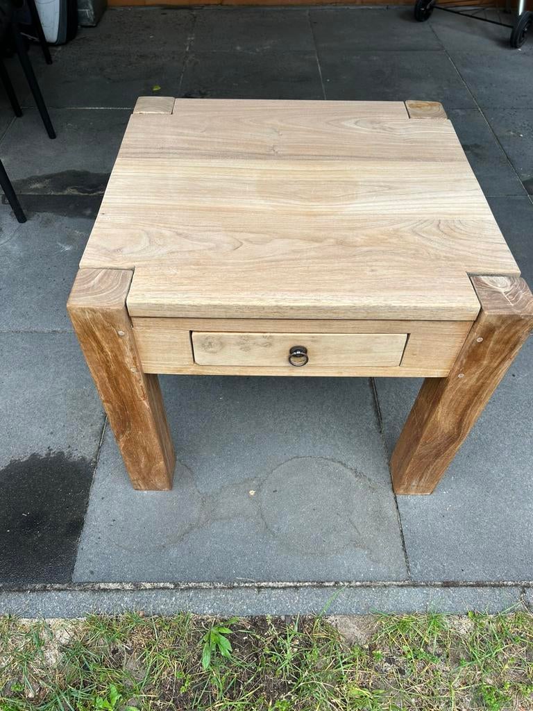 Teakhouten salontafel, Huis en Inrichting, Tafels | Salontafels, Ophalen, 100 tot 150 cm, Teakhout, 50 tot 100 cm