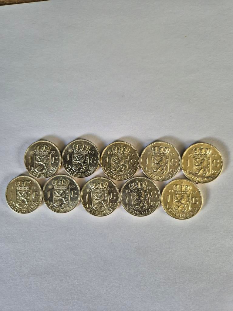 Serie guldens koningin juliana zilver, Postzegels en Munten, Munten | Nederland, Verzenden, Koningin Juliana, 1 gulden, Zilver