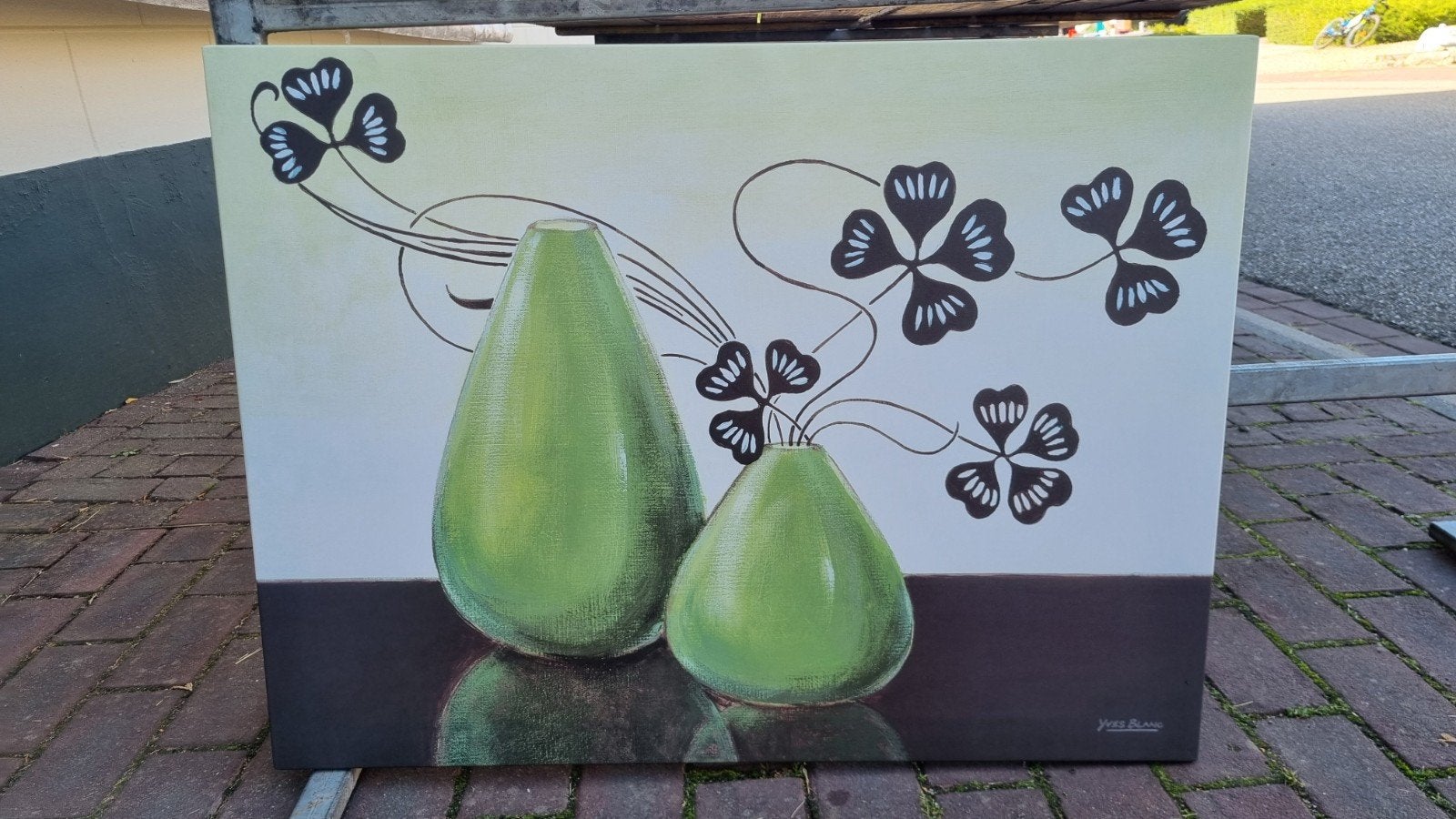 2x canvas schilderijen 60 x 80 cm, Ophalen, Overige materialen, Op houten frame, Stilleven