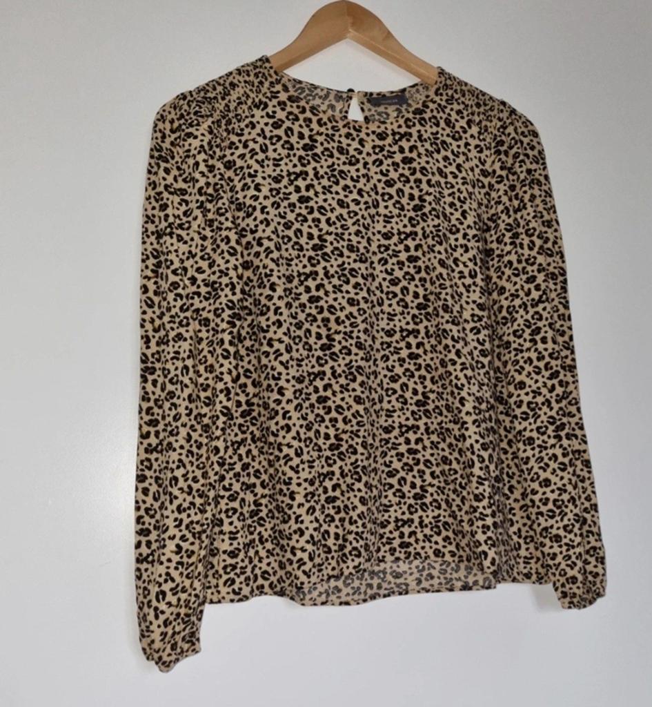 Yessica C&A Panterprint Blouse Maat 38 (M), Maat 38/40 (M), Beige, Ophalen of Verzenden, Gedragen