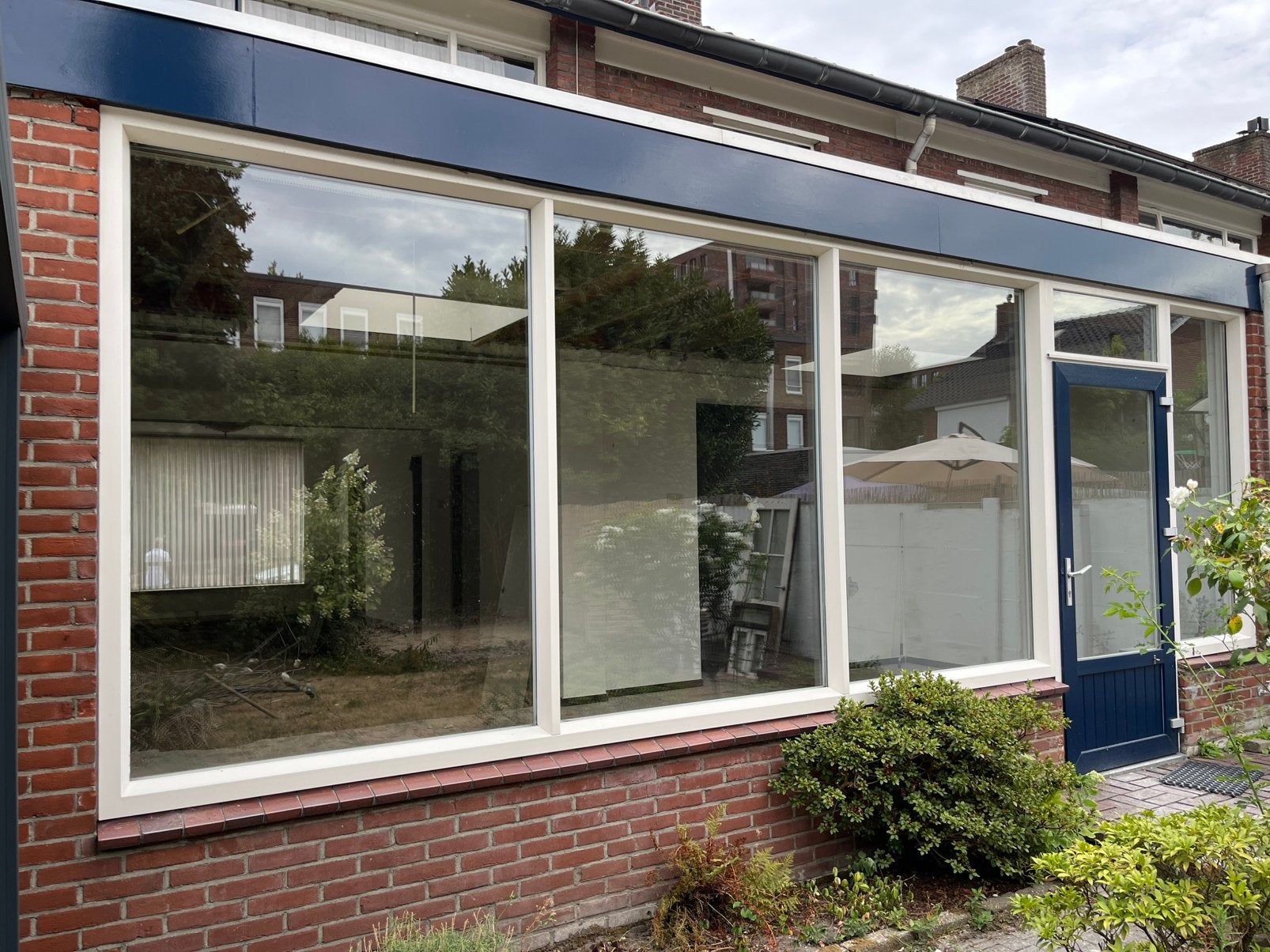 Kunststof achterpui 622 cm met deur en dubbel glas, Ophalen, Kunststof, 225 cm of meer, Zo goed als nieuw