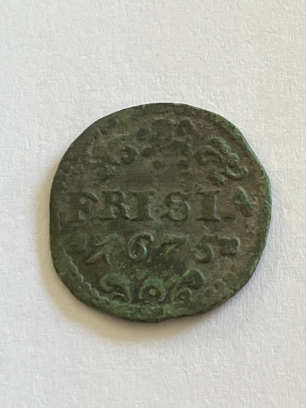 Duit Friesland 1675, Postzegels en Munten, Munten | Nederland, Ophalen of Verzenden, Vóór koninkrijk, Overige waardes, Losse munt