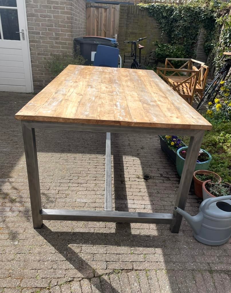 Eettafel hout, Huis en Inrichting, Tafels | Eettafels, Ophalen, 50 tot 100 cm, Zo goed als nieuw, 150 tot 200 cm