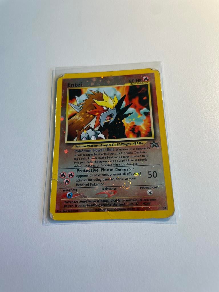 Pokémon kaart Entei, Verzenden, Gebruikt