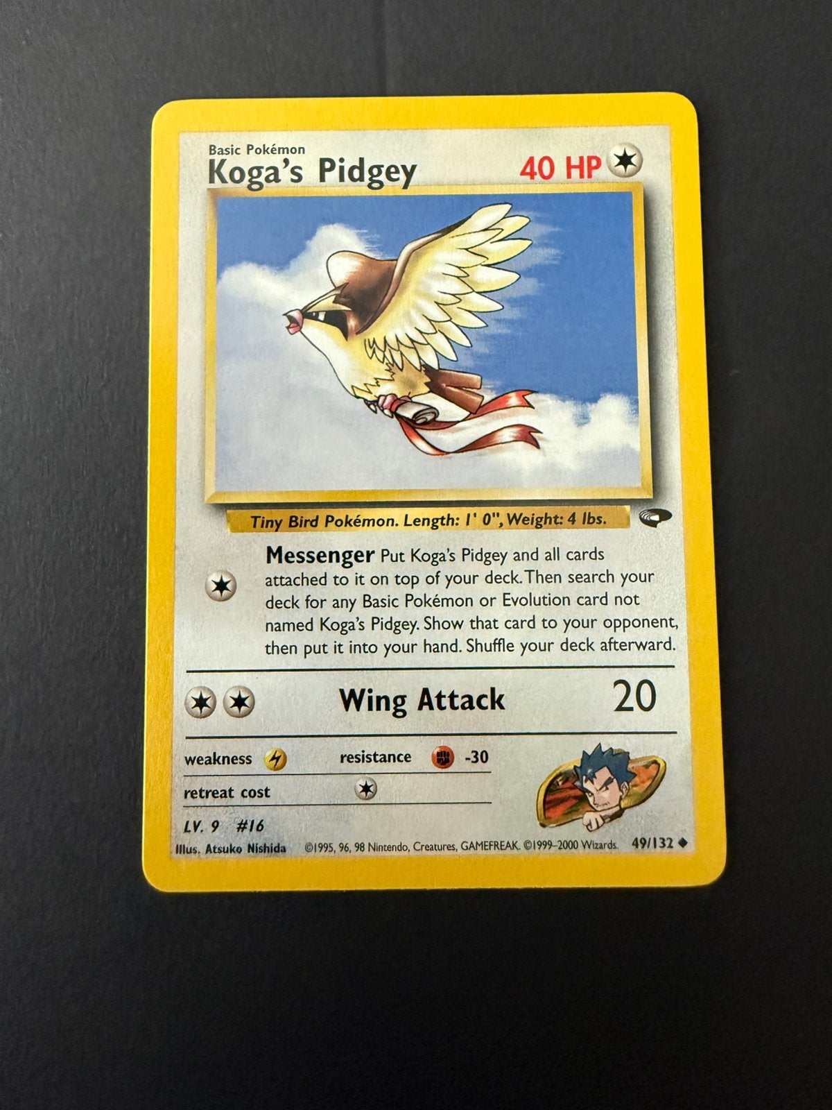 Gym Challange 49/132 Koga’s Pidgey, Ophalen of Verzenden, Zo goed als nieuw, Losse kaart