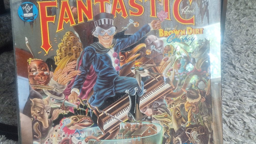 spiegel elton john captain fantastic, Ophalen of Verzenden, Gebruikt, Poster, Artwork of Schilderij