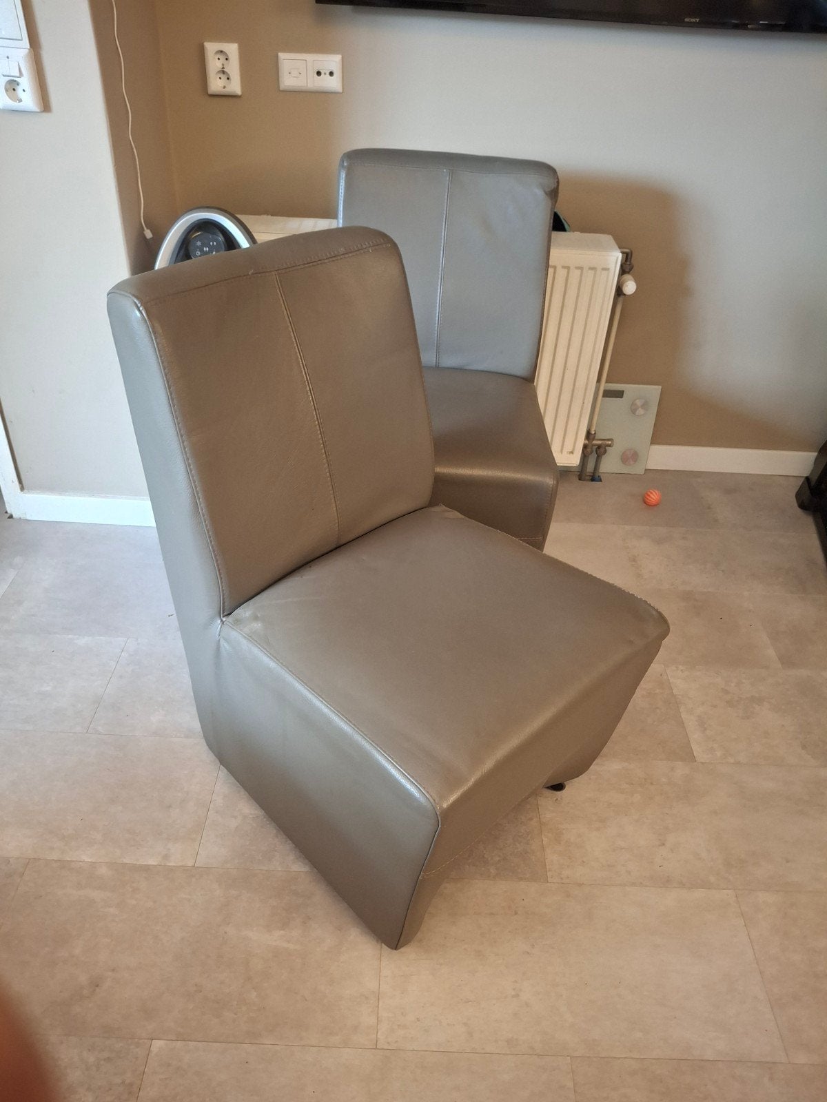 6 leren stoelen - Comfortabel en stijlvol, Huis en Inrichting, Ophalen, Gebruikt, Overige kleuren, Leer