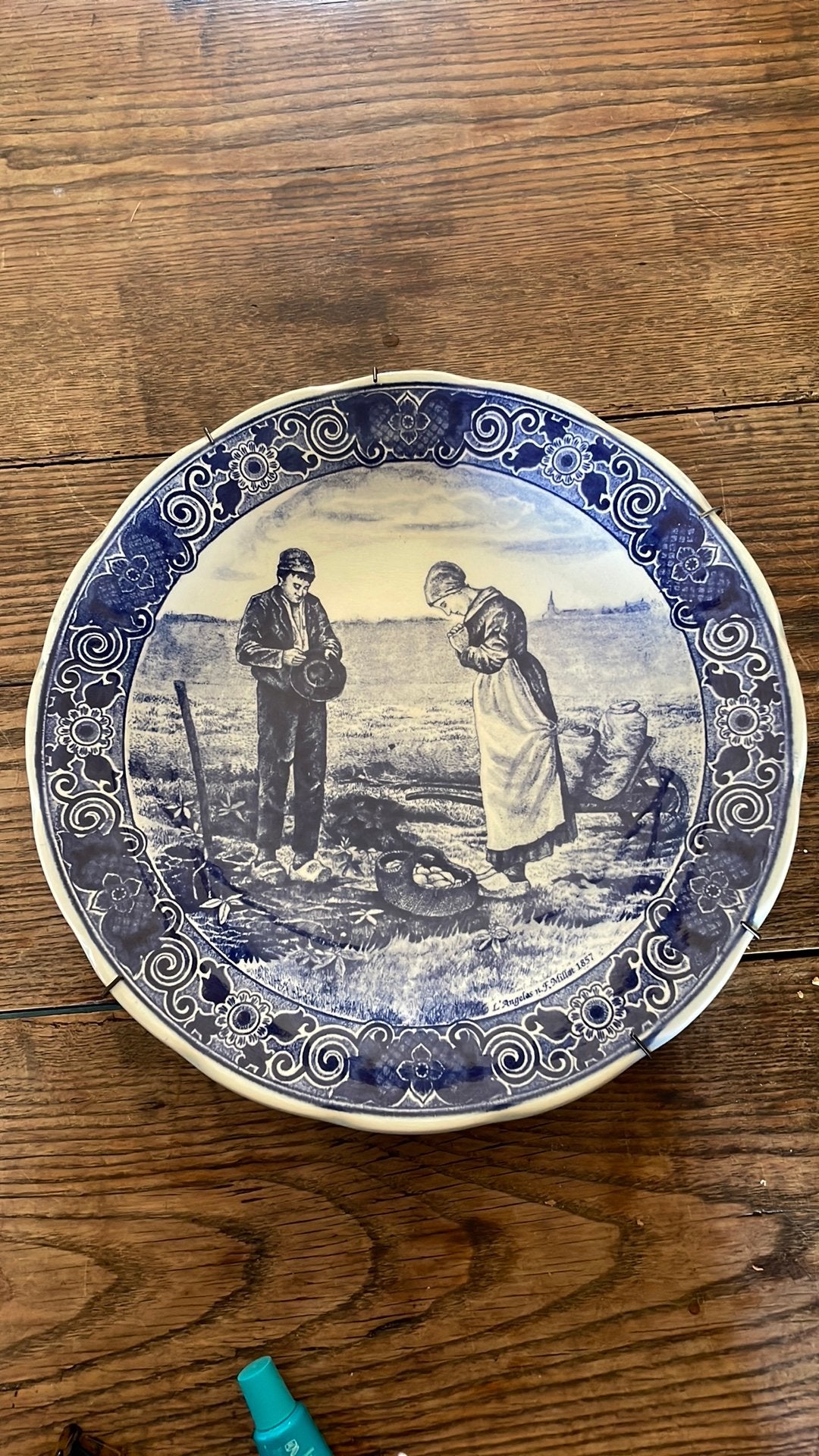 Orgineel Delfts Blauw wandbord (Royal Delft) – L’Angélus, Antiek en Kunst, Ophalen of Verzenden