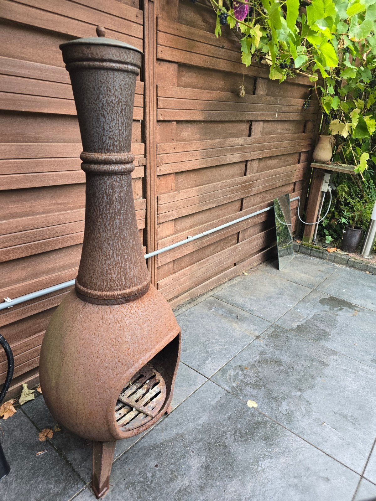 Esschert Design gietijzer tuinhaard D 44 H 120,5 cm, Ophalen, Gebruikt