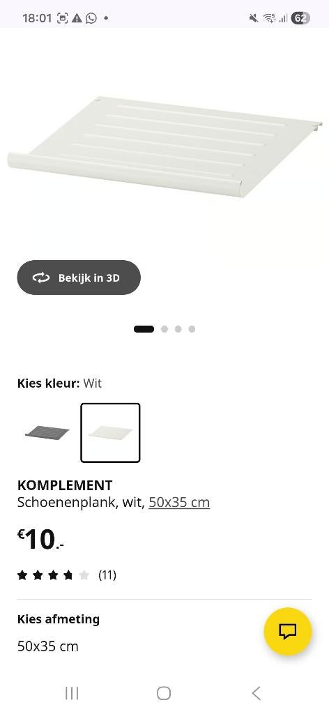 Ikea pax schoenenrek, Ophalen, 200 cm of meer, 50 tot 100 cm, Zo goed als nieuw