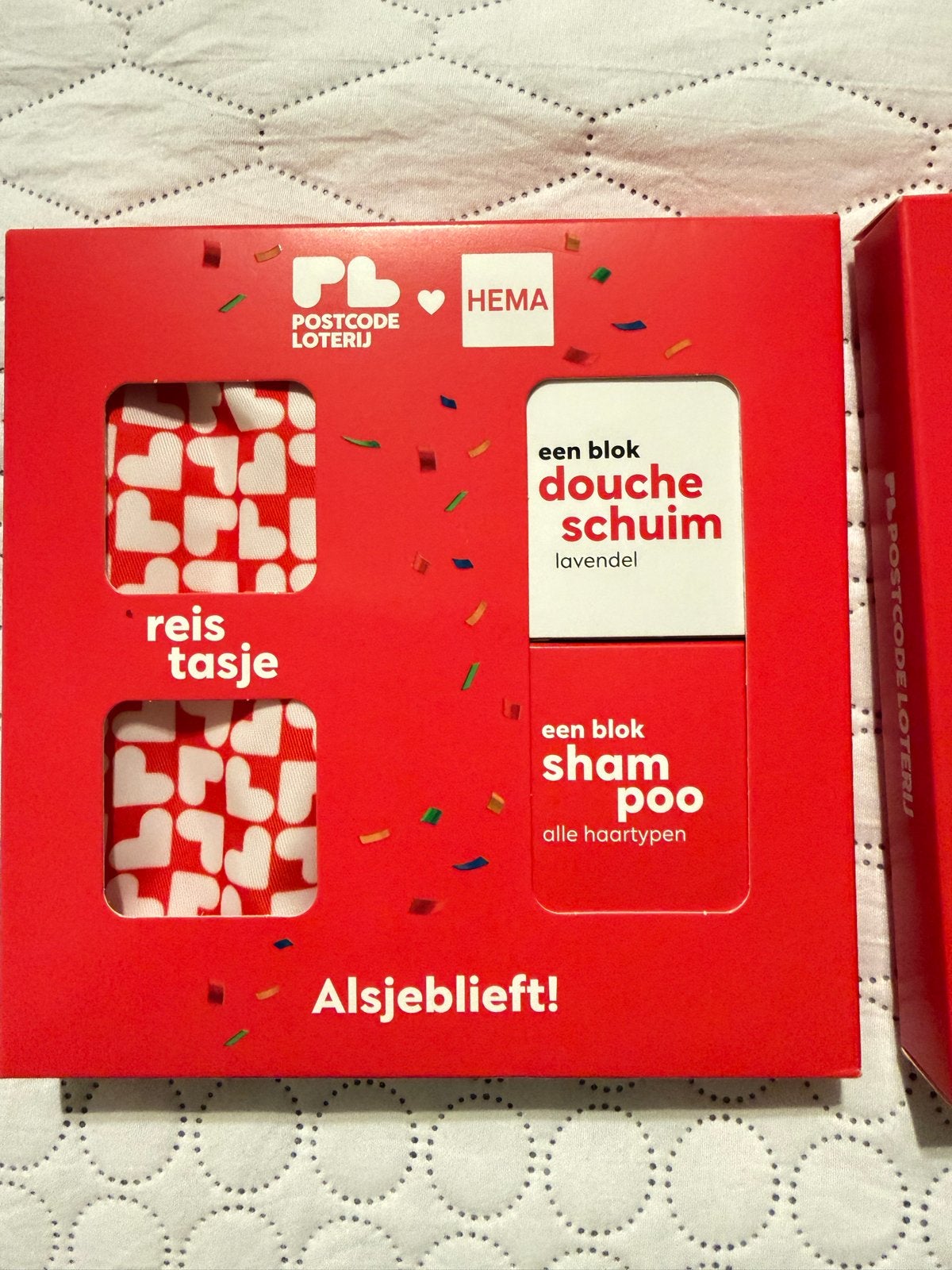 2x HEMA Postcode Loterij Douche & Shampoo blokken + reistasj, Sieraden, Tassen en Uiterlijk, Uiterlijk | Lichaamsverzorging, Ophalen of Verzenden