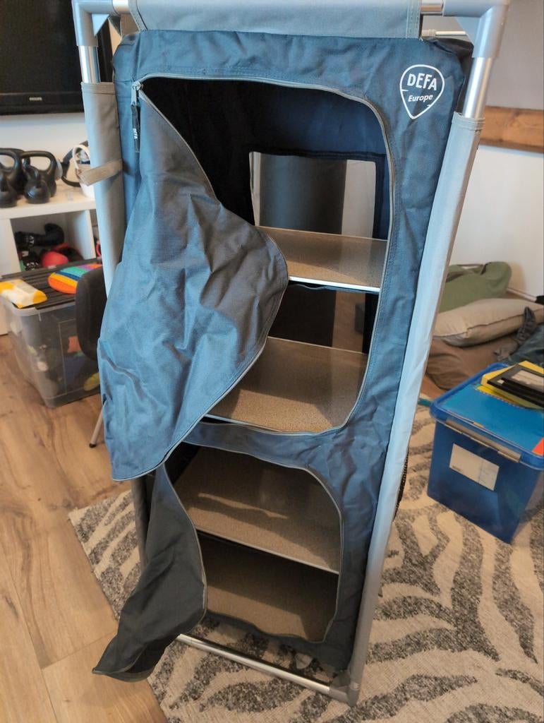 DEFA Europe Campingkast met 4 planken - 140x56x62/30 cm, Caravans en Kamperen, Ophalen, Gebruikt