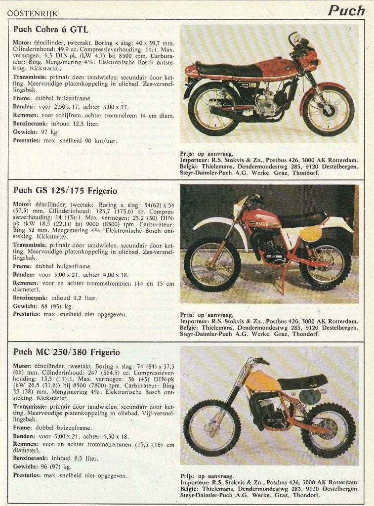 Vintage knipsel 1981 Puch brommer Frigerio & Cobra, Verzenden, Overige typen
