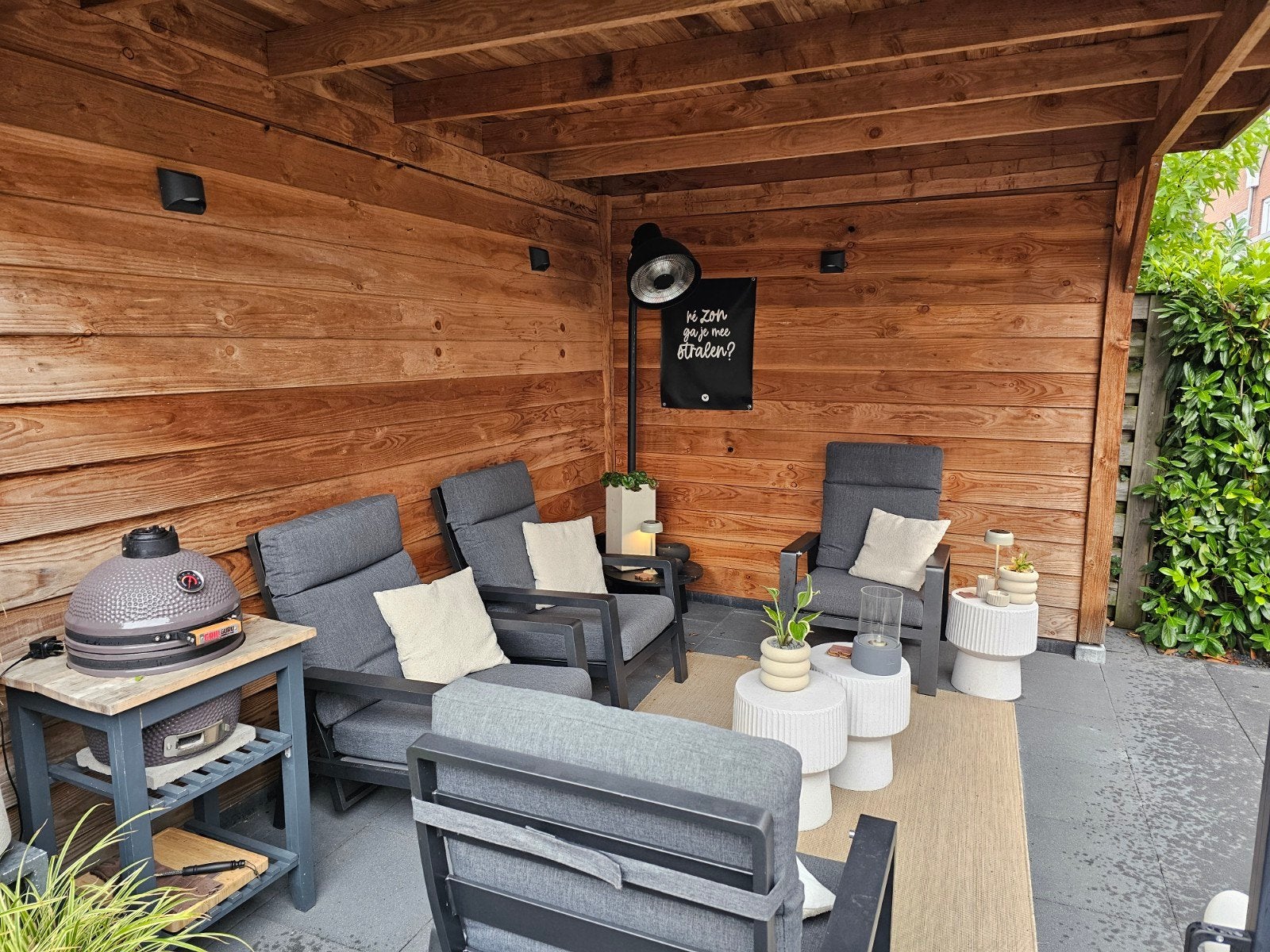 Lounge set voor buiten 4 stoelen en 2 hockers, Tuin en Terras, Tuinsets en Loungesets, Ophalen
