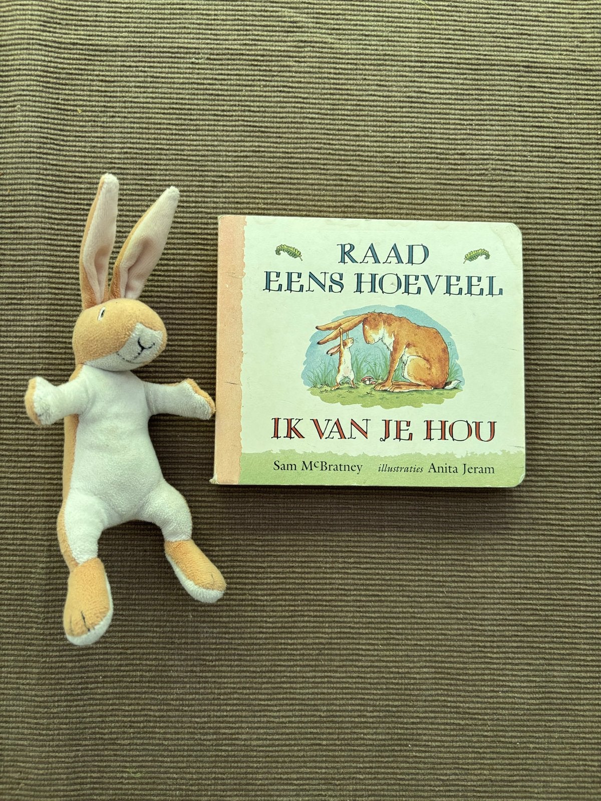 Raad Eens Hoeveel Ik Van Je Hou boekje + knuffel, Ophalen of Verzenden, Gelezen, Uitklap-, Voel- of Ontdekboek, 1 tot 2 jaar