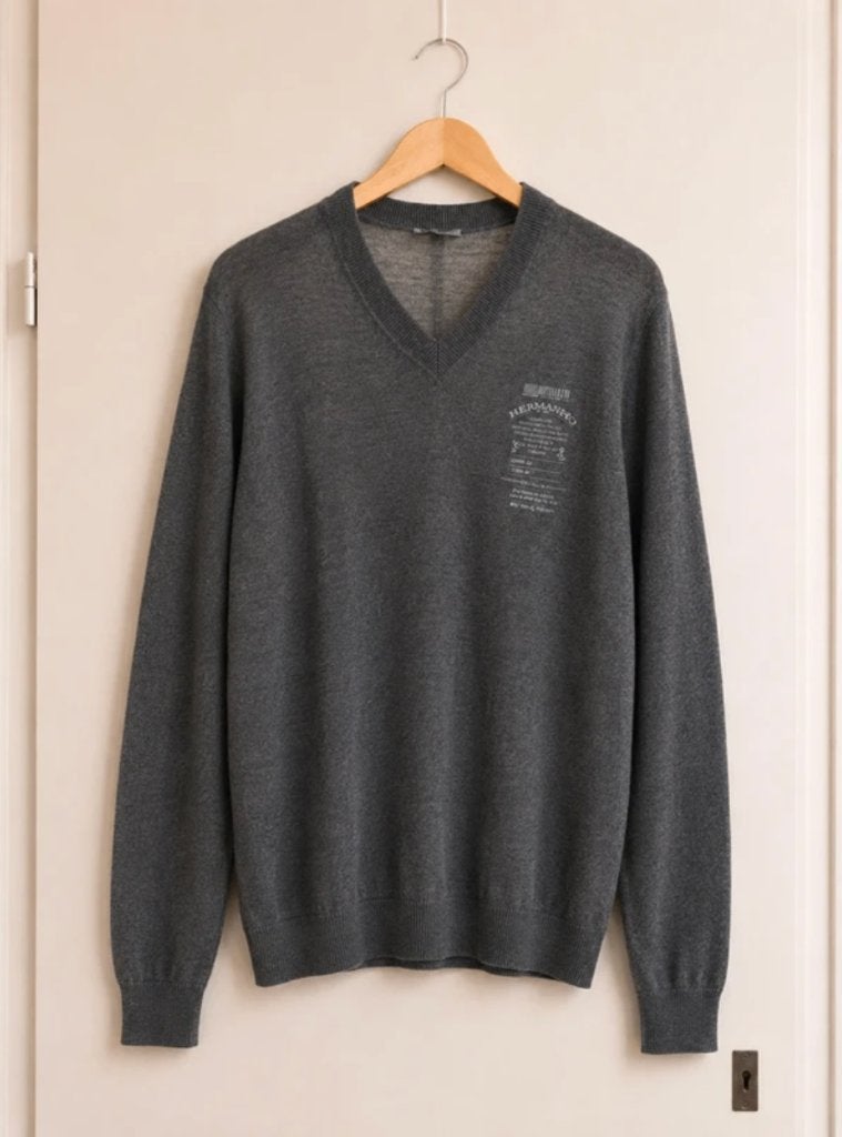Ermanno Scervino grijs vest met V-hals – XL, ERMANNO SCERVINO, Verzenden, Maat 56/58 (XL), Zo goed als nieuw