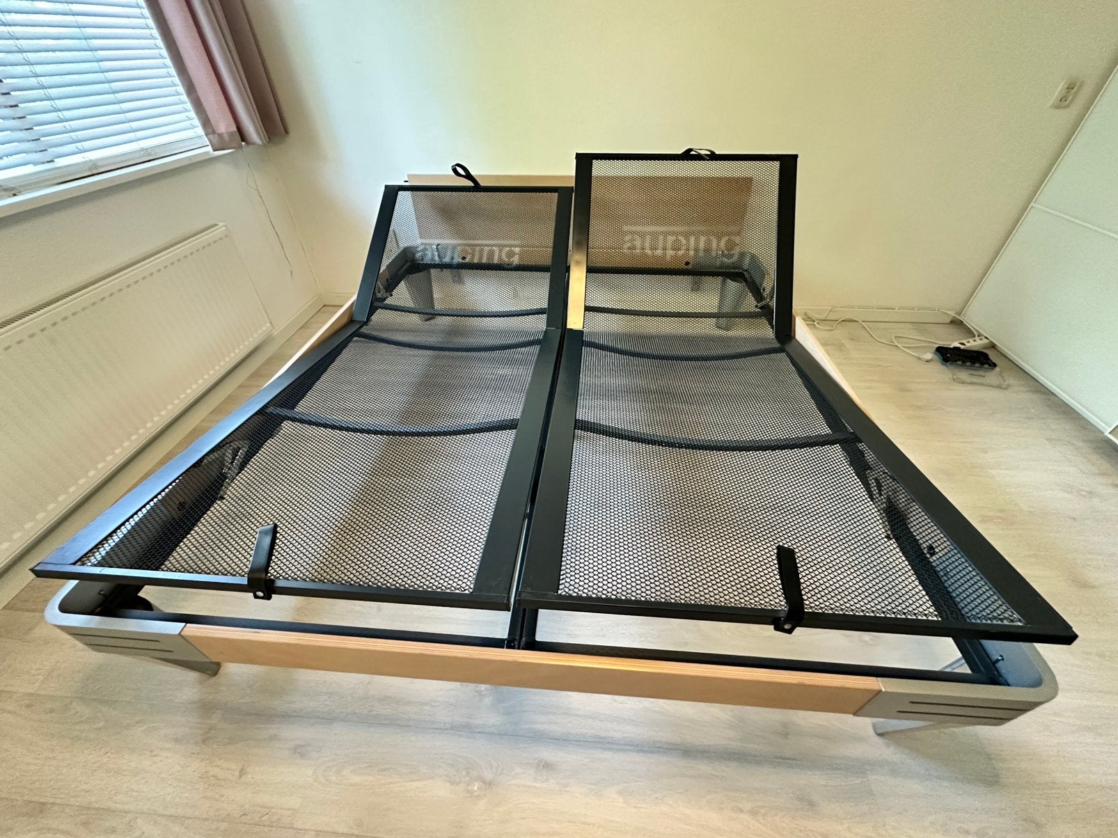 Auping 180x200, Ophalen, Gebruikt, Beige, Tweepersoons