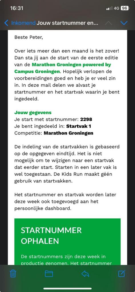 Marathon Groningen Startbewijs, Tickets en Kaartjes, Drie personen of meer, Maart