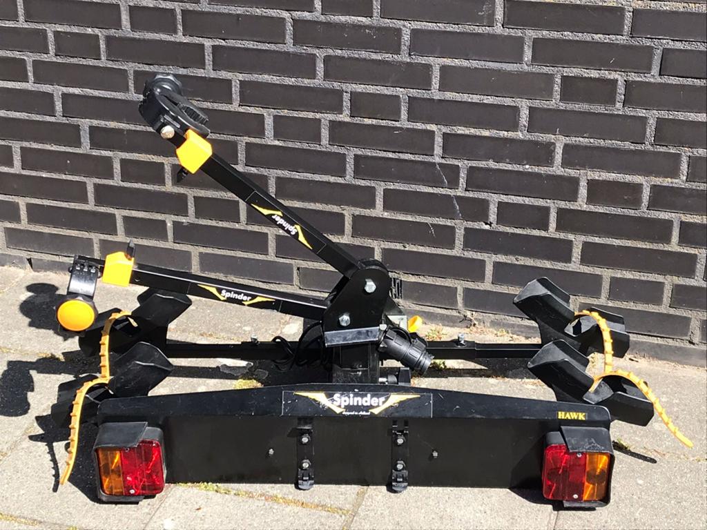 Spinder Hawk Trekhaak Fietsendrager voor 2 fietsen, Ophalen, 2 fietsen, Gebruikt, Trekhaakdrager