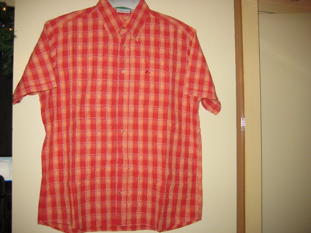 Rood geruit herenhemd, XL 43/44, Angelo Litrico, korte mouw, Kleding | Heren, Ophalen of Verzenden, Zo goed als nieuw, Rood, Halswijdte 43/44 (XL)