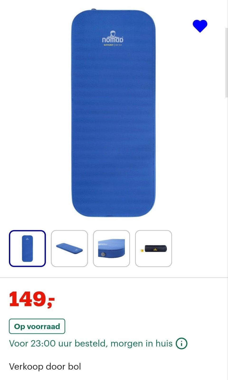 2 NOMAD 10.0 XW Zelfopblazende Slaapmatten groen, per stuk, Ophalen, Nieuw