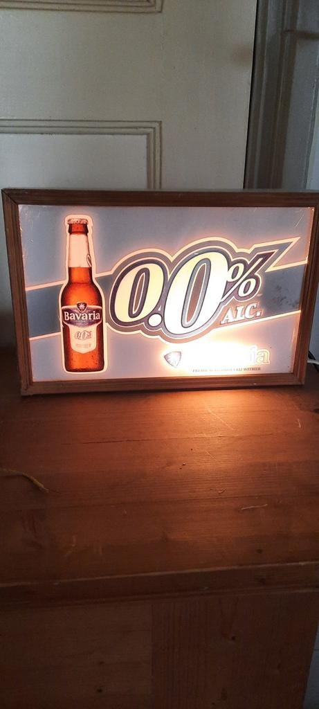 Bavaria 0.0% Lichtbak - Vintage Reclamebord, Ophalen of Verzenden, Gebruikt, Lichtbak of (neon) lamp