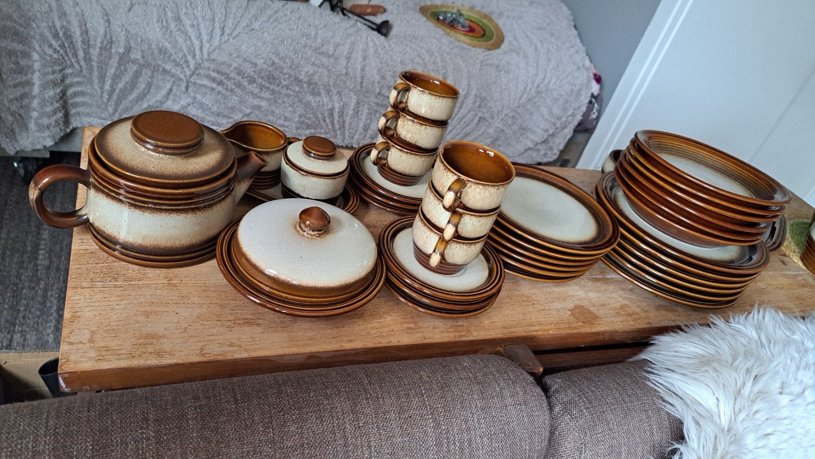 Gerzit keramisch vintage jaren 60.ontbijt en eet servies, Huis en Inrichting, Ophalen, Zo goed als nieuw, Rond, Steen/keramiek