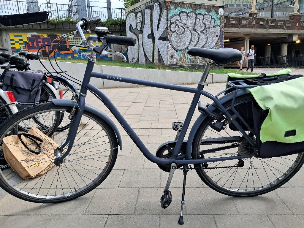 Elops 120 blauw stadfiets bike men's version, Ophalen, Gebruikt, Velgrem, Overige merken